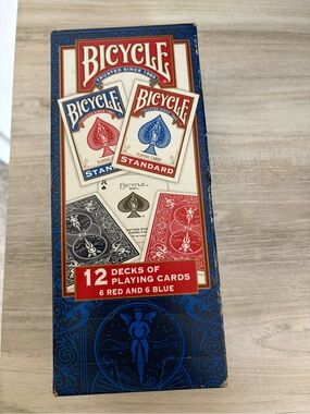 Bicycle 12 Decks of Playing Cards: 6 Red, 6 Blue (Sealed, Brand New)